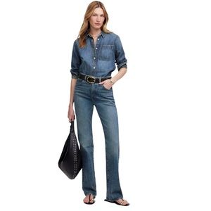 Madewell Relaxed High-Rise With full-length bootcut Blue Denim Jeans Sz‎ 32P